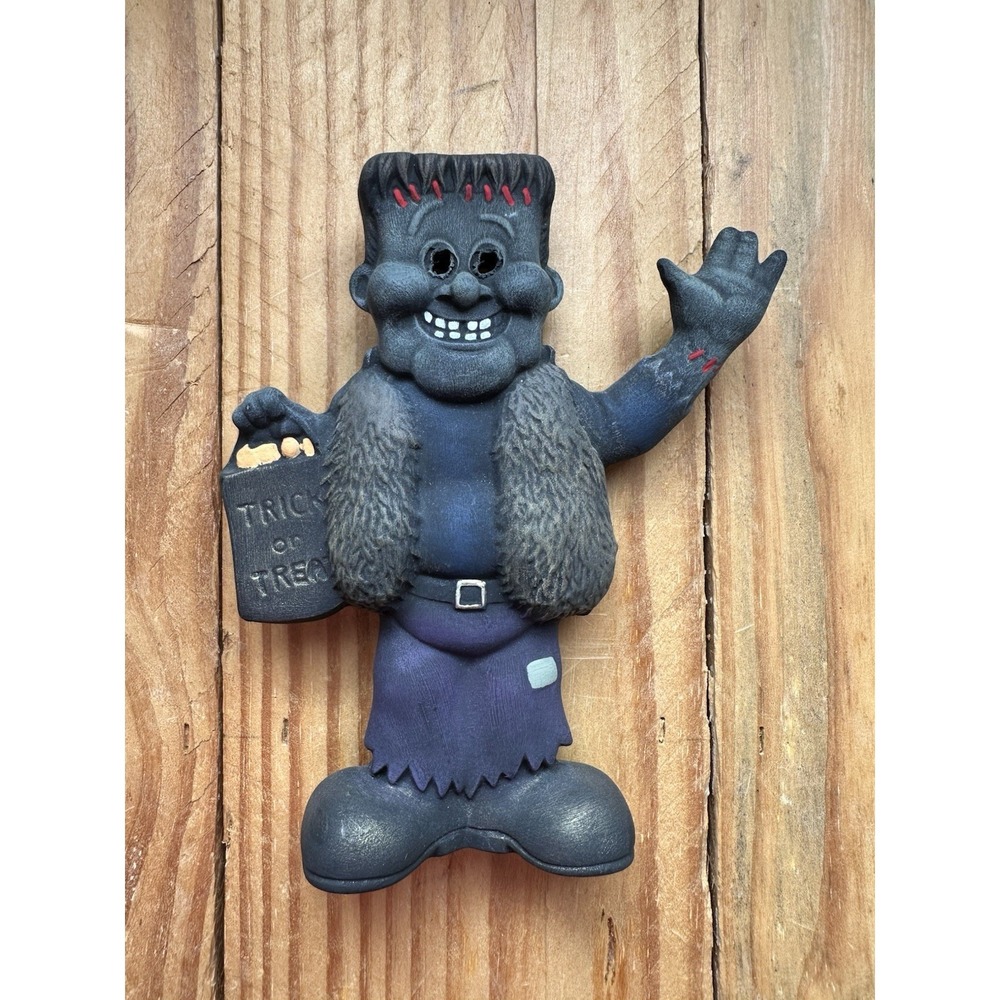 Vintage 90's Ceramic Frankenstein‎ Halloween Figure Hand Painted